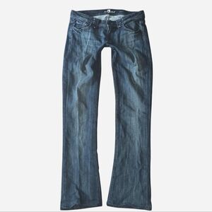 7 FOR ALL MANKIND Rocker Low Rise Slim Flare Dark Wash Jeans Size 28